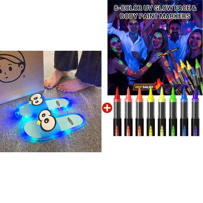 Cute slippers with cartoon motifs that glow